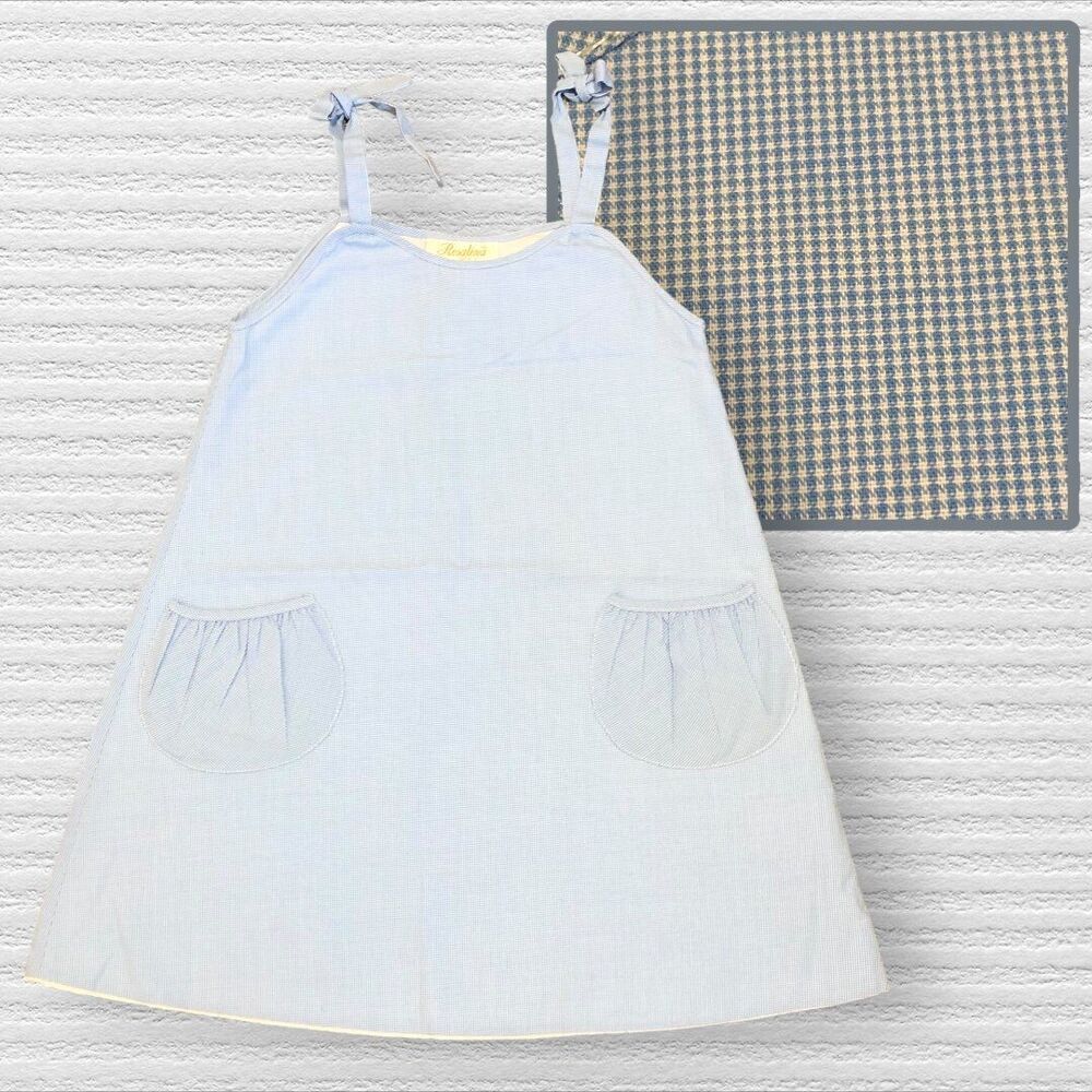 Rosalina 2t Blue Gingham Tie Shoulder Pocket Swing Dress Classic Preppy